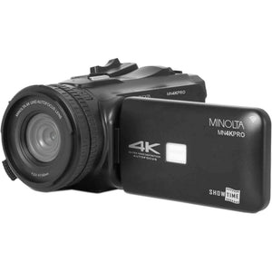 Minolta MN4KPRO 4K60FPS Ultra HD / 64 MP Autofocus Pro Camcorder w/WiFi - Bundle Minolta