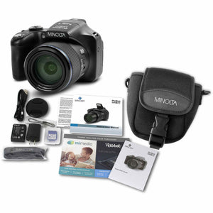 Minolta Pro Shot 20 MP HD Digital Camera with 67X Zoom, 1080P HD Video Bundle - Minolta