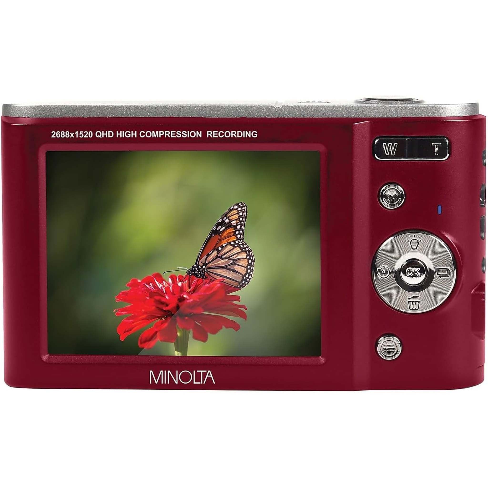 Minolta MND20 44 MP / 2.7K Ultra HD Digital Camera Red Minolta