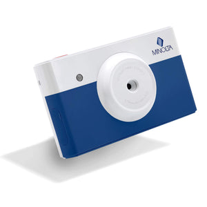 Minolta Instapix Print Camera with Printer Blue , Camera Bag, Diginerds Microfiber Cleaning Cloth, 2x Instapix 2 pack Instaprint mini Cartridges 20 Photo Print , Bundle Minolta