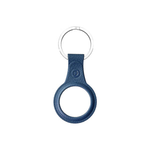 AirTag TPU Case leather finish with keychain Blue 6Ave