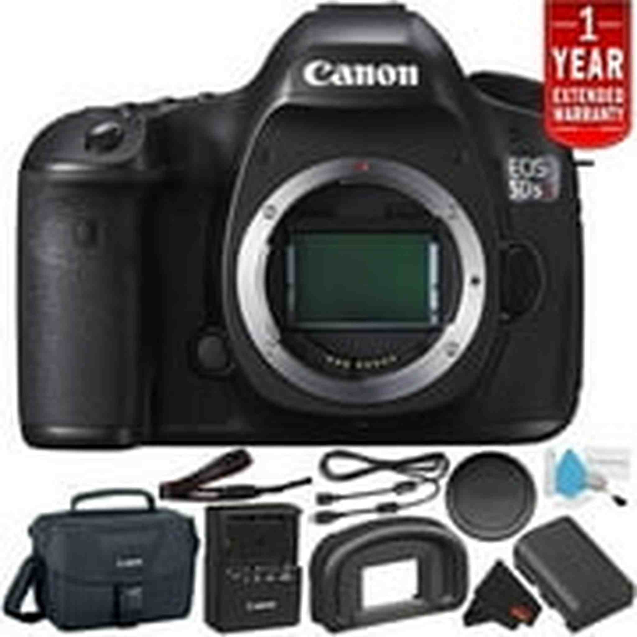 Canon EOS 5DS R Digital SLR Camera 0581C002 Body Only - Starter Bundle with 1 Year Extended Warranty + More