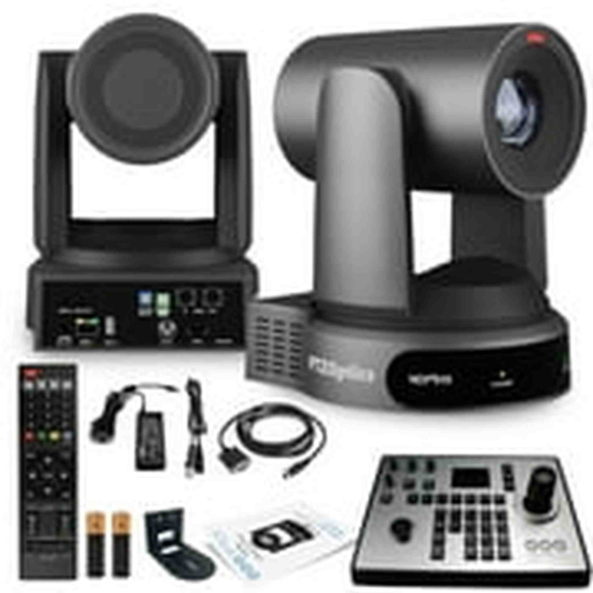 PTZOptics Move 4K PTZ Camera with 30x Zoom Gray PT30X-4K-GY-G3 + PT-JOY-G4 Controller + Wall Mount PTZOptics