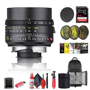 Leica Summilux-M 35mm f/1.4 ASPH. Lens Black 11726 + 64GB Memory Card + More Leica