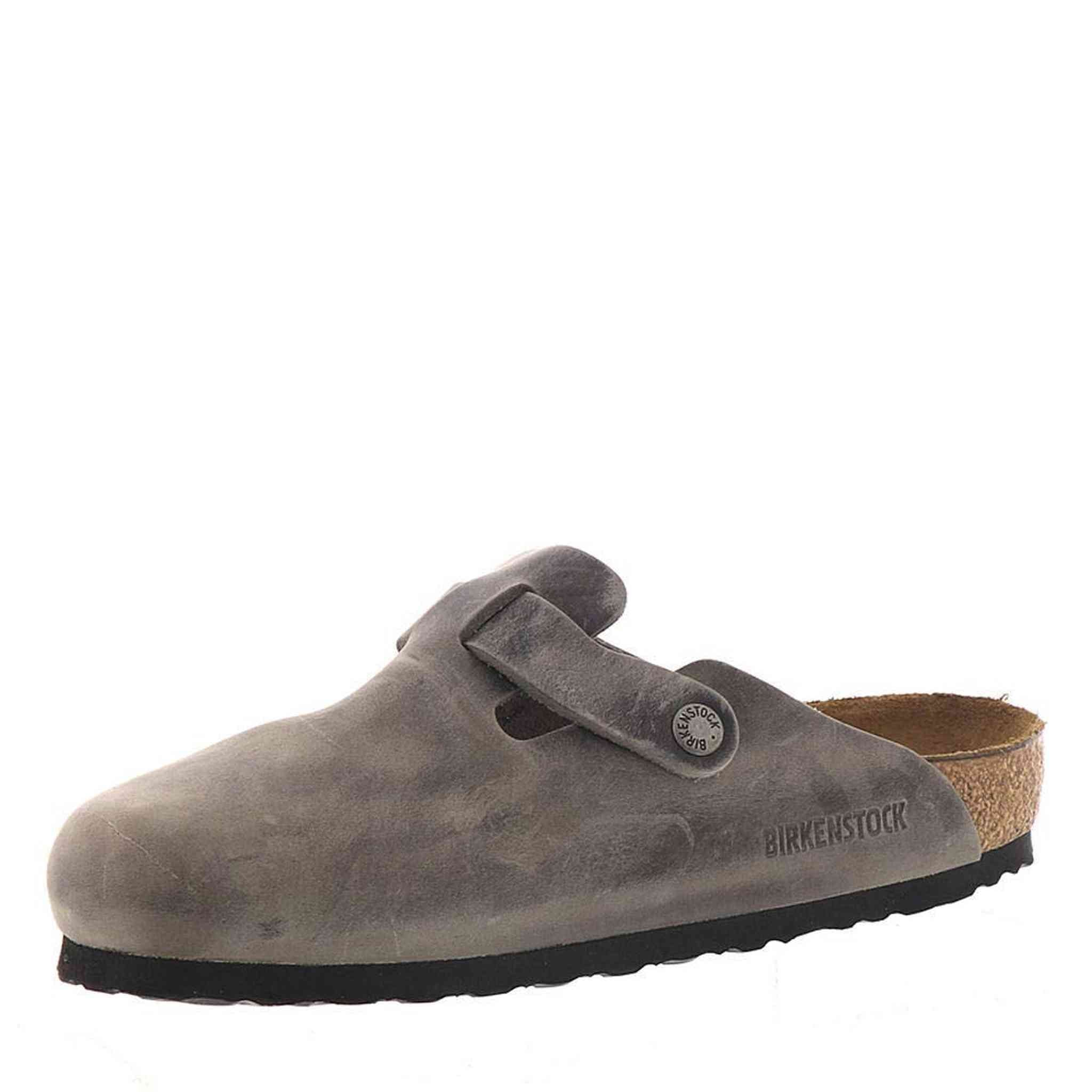 Birkenstock Men's Boston Soft Footbed Clogs, Iron, Grey, 11 Medium US Birkenstock