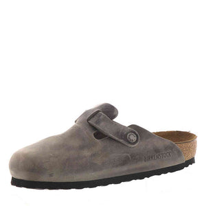 Birkenstock Men's Boston Soft Footbed Clogs, Iron, Grey, 11 Medium US Birkenstock