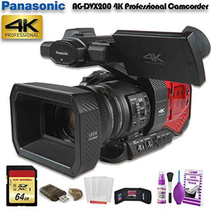 Panasonic AG-DVX200 4K Professional Camcorder W/ 64GB Memory Card, Cleaning Set and More. Panasonic