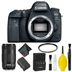 Canon EOS 6D Mark II DSLR Camera Body Only Basic Kit International Model w/Canon EF 70-300mm f/4-5.6 is II USM Lens -