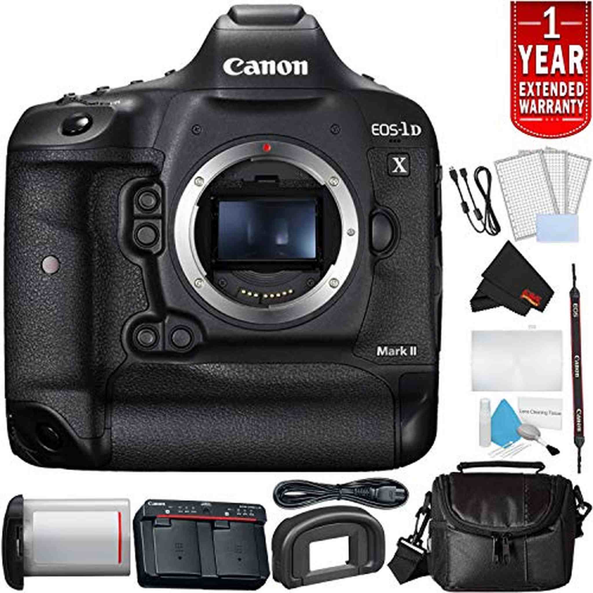 Canon EOS-1D X Mark II Digital SLR Camera Body Only Bundle with Carrying Case + More International Model Canon