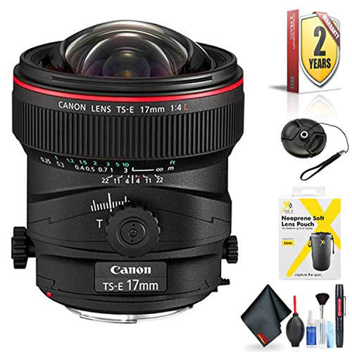 Canon TS-E 17mm f/4L Tilt-Shift Lens for Canon EF Mount + Accessories (International Model with 2 Year Warranty)