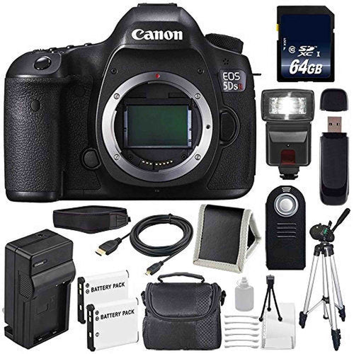 Canon EOS 5DS R DSLR Camera (International Model) 0582C002 + LP-E6 Battery + 64GB Memory Card Base Bundle