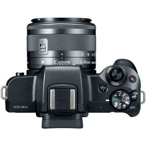 Canon EOS M50 Mirrorless Digital Camera with 15-45mm Lens and 4K Video 2680C011 Starter Bundle - International Model Canon