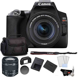 Canon EOS Rebel SL3 DSLR Camera with 18-55mm Lens Black Bundle with LCD Screen Protectors + Carrying Case and More - Used Canon