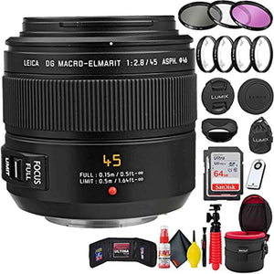 DG Macro-Elmarit 45-mm f/2.8 ASPH Mega O.I.S Lens + Accessories Pro Bundle 6th Ave Electronics
