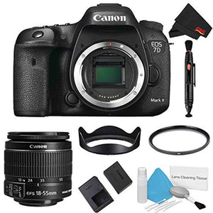 Canon EOS 7D Mark II DSLR Camera Body Only Basic Filter Bundle w/ 18-55mm Lens International Model Canon