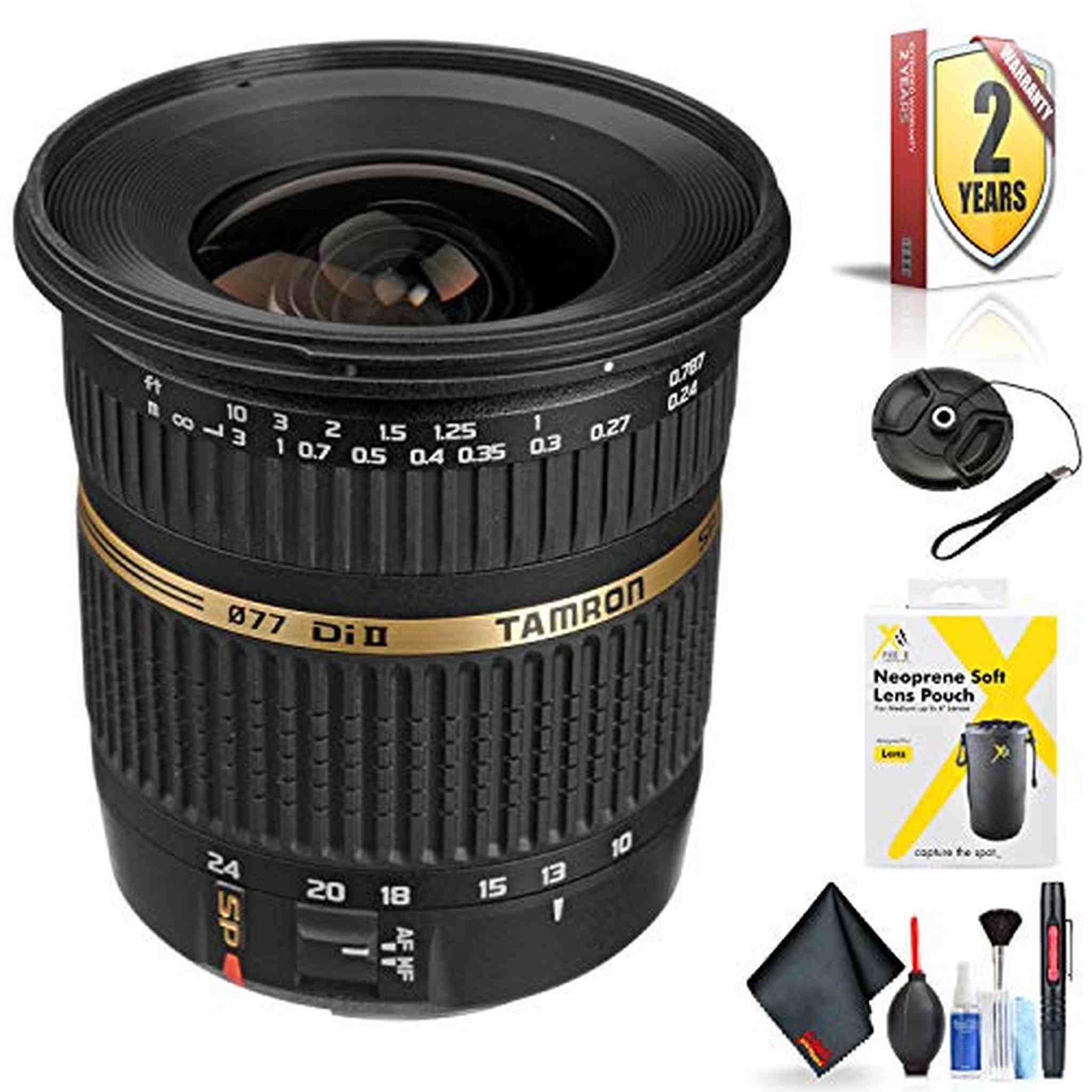 Tamron SP AF 10-24mm f / 3.5-4.5 DI II Zoom Lens for Canon DSLR Cameras for Canon EF-S Mount + Accessories Internationa Tamron