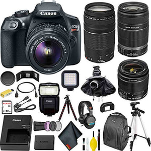 Canon EOS Rebel T6 DSLR Camera with 18-55mm Lens + 55-250mm Lens Master Kit Canon