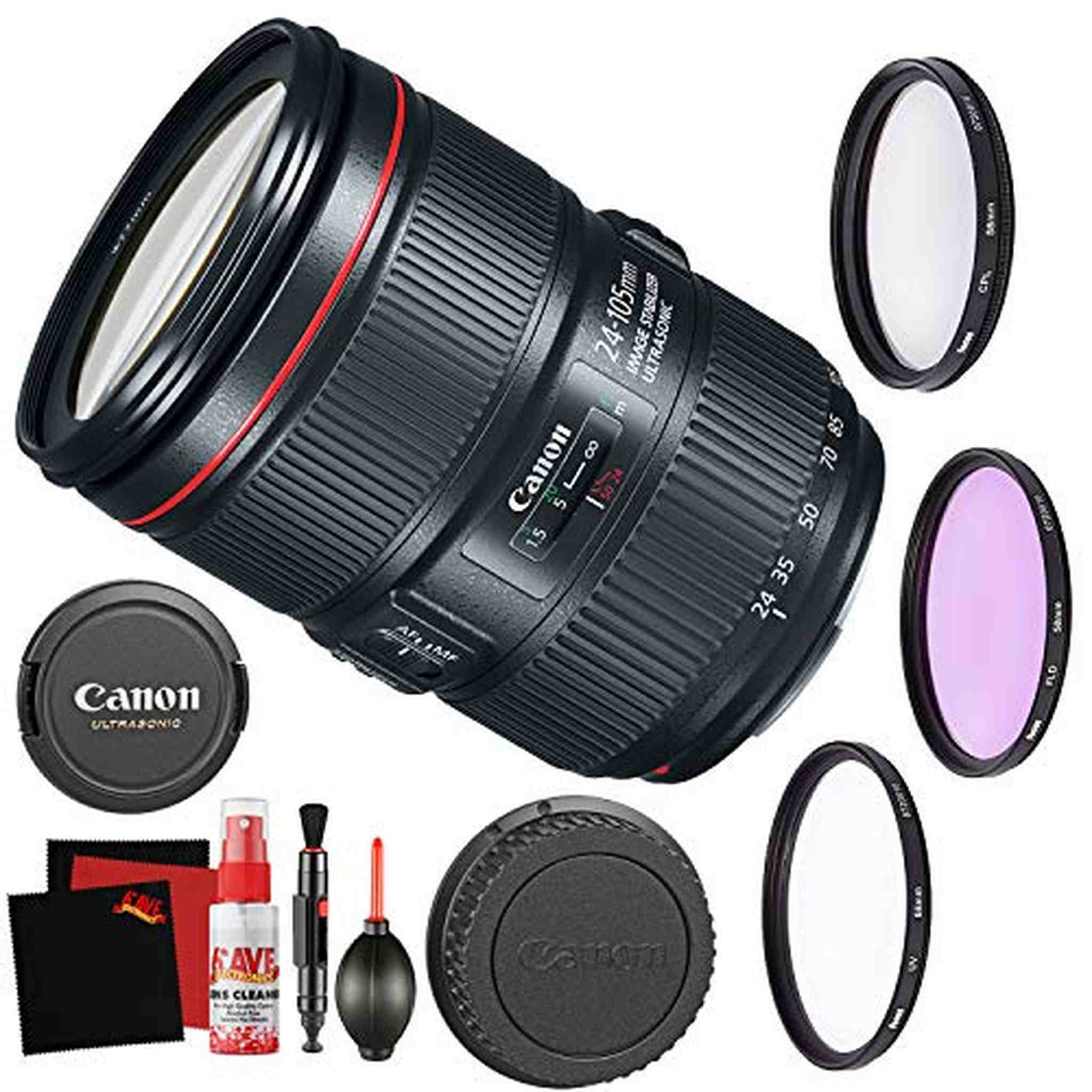 Canon EF 24-105mm f/4L is II USM Lens Accessory Bundle International Model Canon