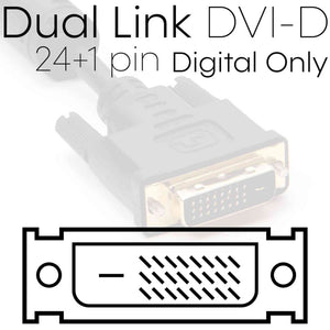 Cmple - DVI Cable 6ft, DVI to DVI Dual Link Monitor Cable Digital 24+1 Male DVI Cable for Gaming PC, Laptop, Projector, DVD, Monitor - Black Cmple