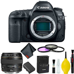 Canon EOS 5D Mark IV DSLR Camera Body Only 3 Piece Filter Kit International Model w/Canon EF 85mm f/1.8 USM Lens - Int Canon