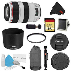 Canon EF 70-300mm f/4-5.6L is USM Lens Bundle w/ 64GB Memory Card + Accessories UV Filter International Model - Used Canon