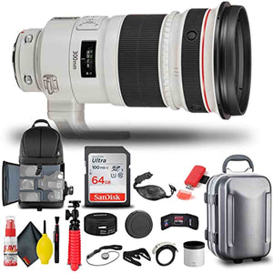 Canon EF 300mm f/2.8L IS II USM Lens 4411B002 + BackPack + 64GB Card + More - Reconditioned Canon
