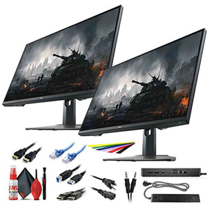 2 x Dell G3223Q 32" 4K HDR 144 Hz Gaming Monitor + Dell WD19S Dock + Surge Protector + More