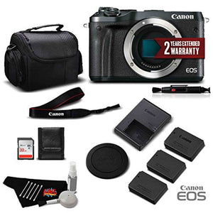 Canon EOS M6 Mirrorless Digital Camera Body Only, Black 1724C001- Professional Bundle - International Version Canon