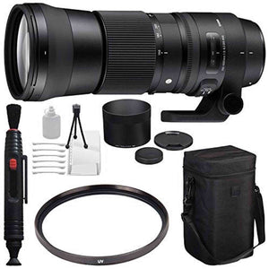 Sigma 150-600mm f/5-6.3 DG OS HSM Contemporary Lens for Nikon F + 95mm UV Filter + Deluxe Cleaning Kit + Lens Cleaning P Sigma