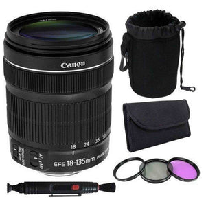 Canon EF-S 18-135mm f/3.5-5.6 is STM Lens + 67mmFilter Kit + Lens Pen Cleaner + Deluxe Lens Pouch Bulk Packaging Saver Bun - Used Canon