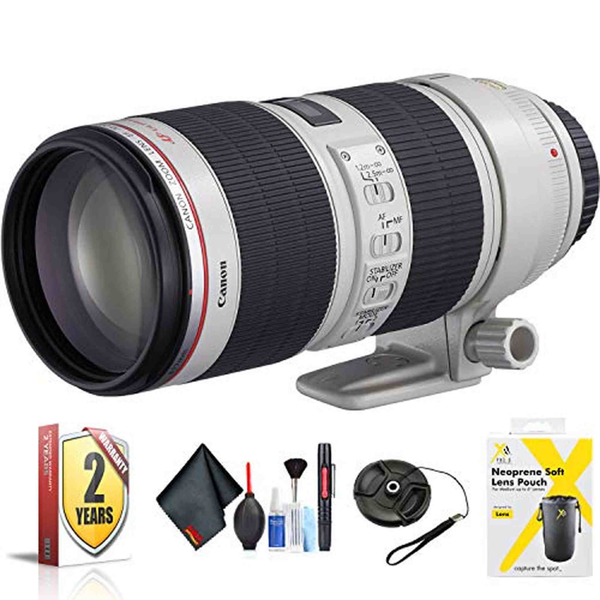 Canon EF 70-200mm f/2.8L is II USM Lens for Canon EF Mount + Accessories International Model with 2 Year Warranty