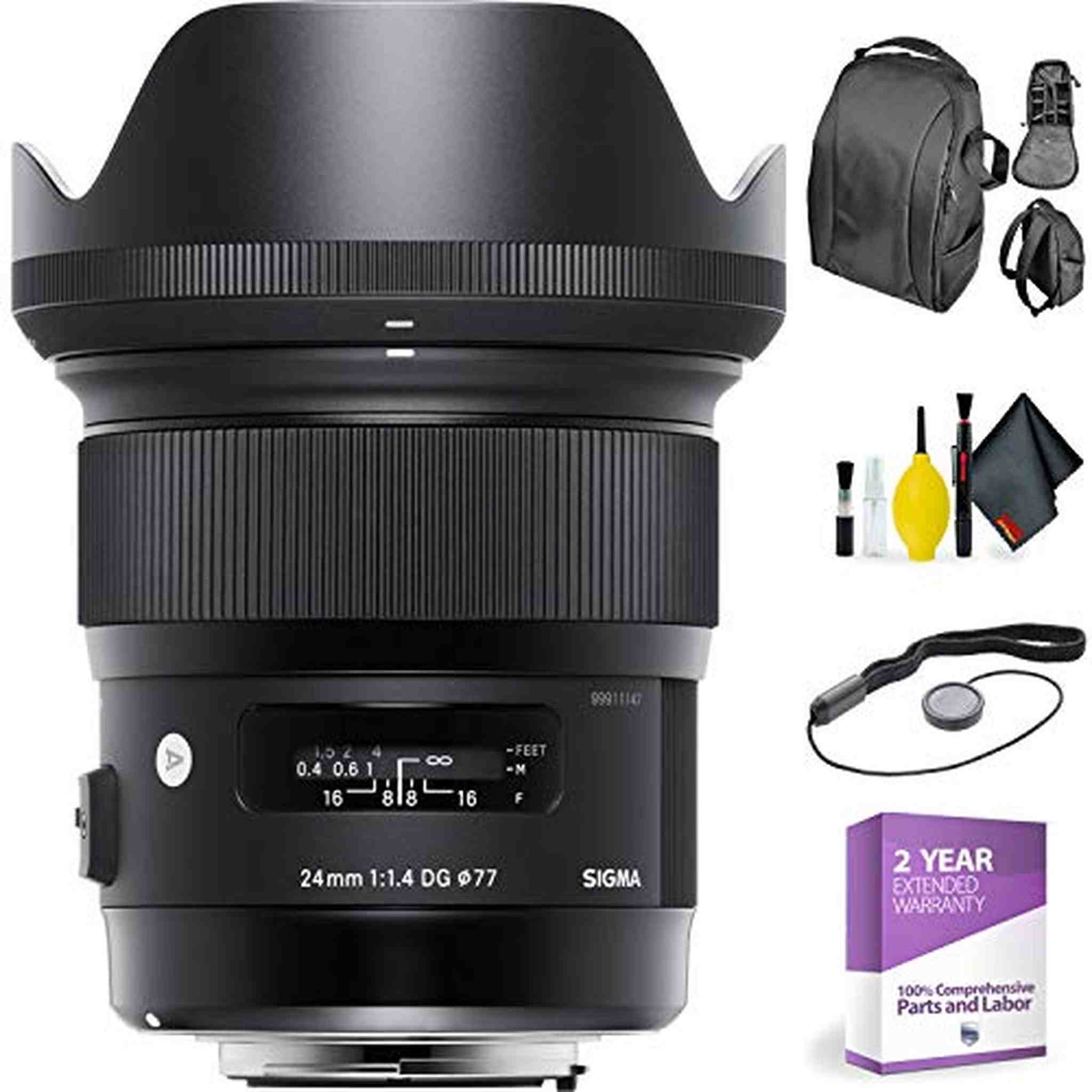 SIGMA 24mm f/1.4 DG HSM Art Lens for Canon + Deluxe Lens Cleaning Kit Sigma