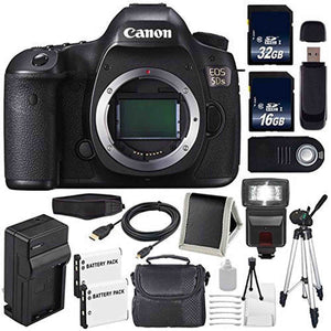 Canon EOS 5DS DSLR Camera International Model 0581C002 + LP-E6 Battery + 32GB Card + 16GB Card Starter Bundle Canon