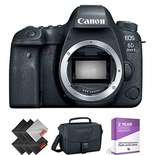Canon EOS 6D Mark II DSLR Camera (Body Only) + 1 Year Warranty Advanced Bundle