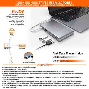HyperDrive USB C Hub, Type C Adapter for MacBook Pro, Laptop USB-C Devices, Ultimate 11-in-1 Surface PC Docking Station w Power Delivery Charging, USBC 5Gbps Data, 4K HDMI, 3xUSB 3.1 Ports, VGA, etc - Used