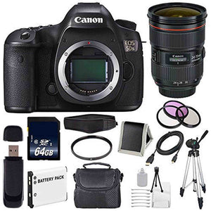 Canon EOS 5DS DSLR Camera International Model 0581C002 + Canon EF 24-70mm f/2.8L II USM Lens + LP-E6 Battery + 64GB Me Canon