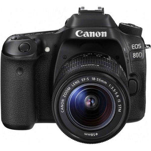 Canon EOS 80D DSLR Camera with 18-55mm Lens International Model 1263C005 - Starter Bundle - Reconditioned Canon