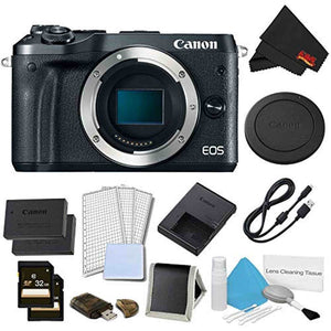 Canon EOS M6 Mirrorless Digital Camera Body Only Black Pro Bundle - International Model Canon