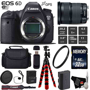 Canon EOS 6D DSLR Camera with 24-105mm is STM Lens + Wireless Remote + UV Protection Filter + Case + Wrist Strap + Tripo Canon