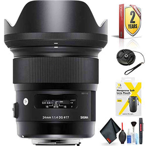 Sigma 24mm f/1.4 DG HSM Art Lens for Nikon F for Nikon F Mount + Accessories International Model with 2 Year Warranty Sigma