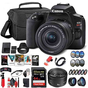 Canon EOS Rebel SL3 DSLR Camera with 18-55mm Lens Black 3453C002 On the Go Bundle Canon