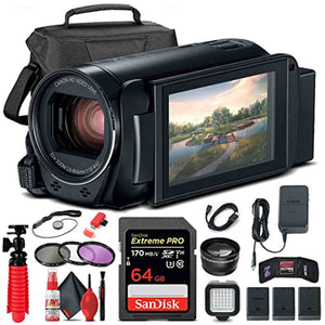 Canon VIXIA HF R800 Camcorder Black 1960C002 + 64GB Card + Case + More - Reconditioned Canon