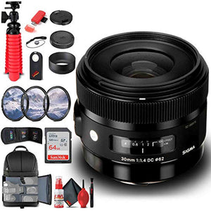 Sigma 30mm f/1.4 DC HSM Art Lens for Canon EF 301-101 Bundle Sigma