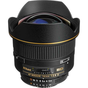 Nikon AF FX NIKKOR 14mm f/2.8D ED Ultra Wide Angle Fixed Zoom Lens with Auto Focus for Nikon DSLR Cameras - Used Nikon