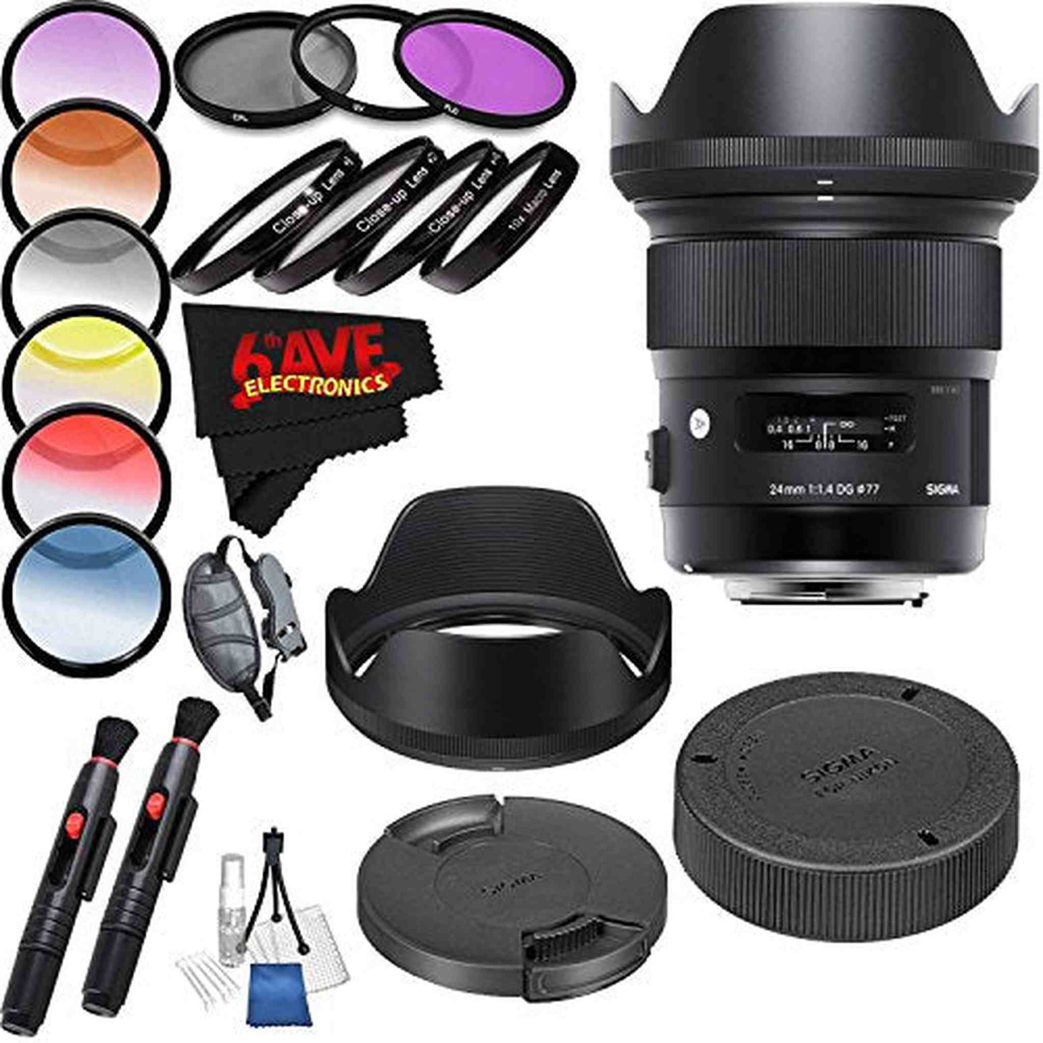 Sigma 24mm f/1.4 DG HSM Art Lens International Version Professional Accessory Combo Sigma
