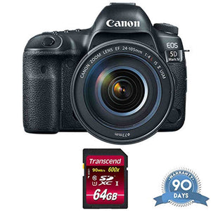 Canon EOS 5D Mark IV DSLR Camera with 24-105mm f/4L II Lens with Memory Card - Renewed - Like New Canon