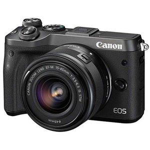 Canon mirrorless Single-Lens Camera EOS M6 Lens kit Black EF-M15-45mm F3.5-6.3 is STM- International Version No Warranty - Used Canon