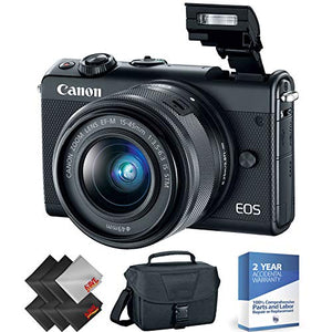 Canon EOS M100 Mirrorless Digital Camera with 15-45mm Lens Black + 2 Year Accidental Warranty