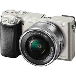 Sony Alpha a6000 24.3MP Digital Camera with 16-50mm Power Zoom and 55-210mm Lenses Silver Sony
