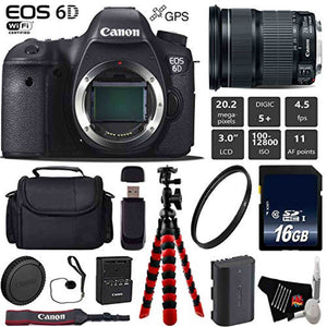Canon EOS 6D DSLR Camera with 24-105mm is STM Lens + Wireless Remote + UV Protection Filter + Case + Wrist Strap + Tripo Canon